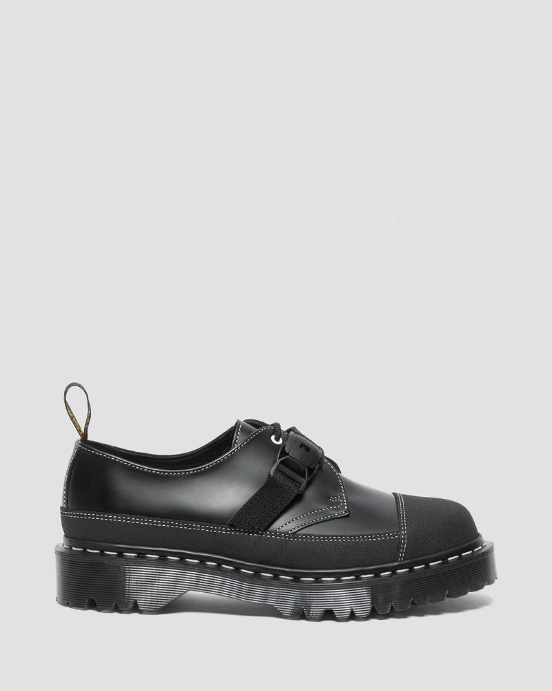 Dr Martens 1461 Tech Made in England Přezkou Oxford Sko Dame Sort | DK 375WNB